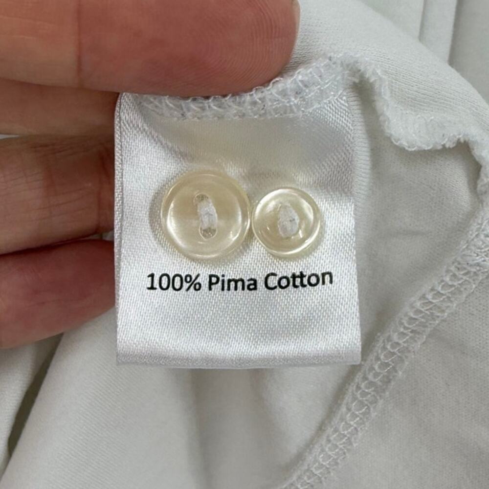 Peter Millar Pima Cotton Long Sleeve Polo White Medium - Picture 8 of 10